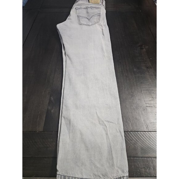 Diesel Basic Jeans Mens 33 Light Wash Straight Leg Button Fly Distressed(HL4) - Picture 5 of 13